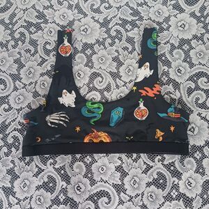 Cute Halloween Magic Spell Print MeUndies Sports Bra